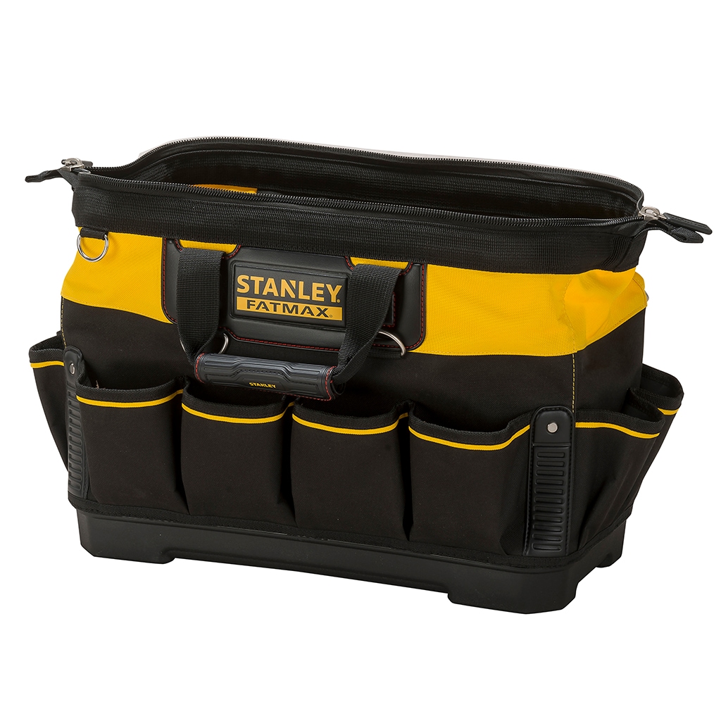 Stanley Werkzeugtasche 1-96-183 44,7 x 27,5 x 23,5 cm, robuster Kunststoffboden, verstärkte Ecken, stabiles 600 Denier Nylon, verstellbarer Schultergurt, wasserdicht
