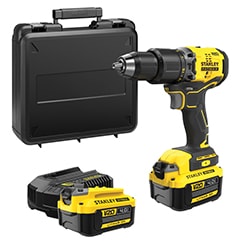 18V STANLEY® FATMAX® V20 Brushless Hammer Drill with 2 x 4.0Ah Lithium-Ion Batteries and Kit Box 