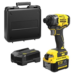 18V STANLEY® FATMAX® V20 Brushless Impact Driver with 1 x 4.0Ah batteries and Kit Box  