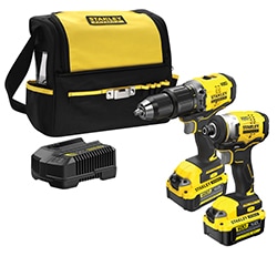 18V STANLEY® FATMAX® V20 Brushless  2-Piece Kit with Charger and Soft Bag 