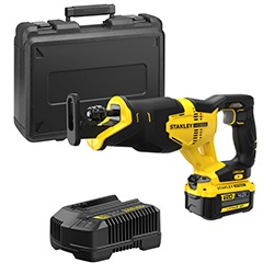 18V STANLEY® FATMAX® V20 Reciprocating Saw with 1 x 4.0Ah Lithium-Ion Battery and Kit Box 