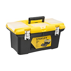 Jumbo Tool Box with 2 Pull Out Organizers, Bit Holder and Metal Latches