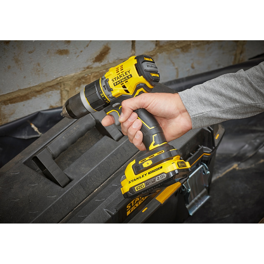 Ni Chargeur 18V 35700cps/min Sans Batterie 80Nm STANLEY FATMAX Gamme V20 STANLEY SFMCD721B-XJ Perceuse à Percussion BRUSHLESS 