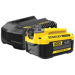 STANLEY® FATMAX® V20 18V Set de démarrage, 1x batterie 18V 4.0Ah et chargeur 2A