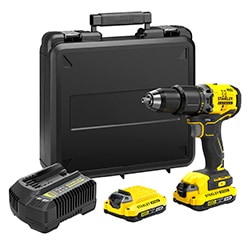 18V STANLEY® FATMAX® V20 Brushless Hammer Drill with 2 x 2.0Ah Lithium-Ion Batteries and Kit Box 