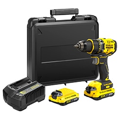 18V STANLEY® FATMAX® V20 Brushless Drill Driver with 2 x 2.0Ah Lithium-Ion Batteries and Kit Box 