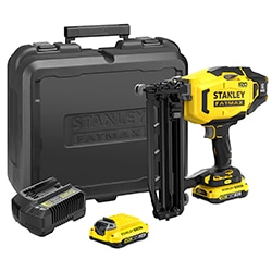 18V STANLEY® FATMAX® V20 16-Gauge Finishing Nailer with 2 x 2.0Ah Lithium-Ion batteries and Kit Box