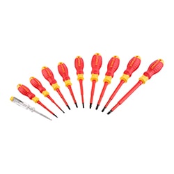 STANLEY® VDE 10 Piece Pozi, Slotted and Phillips Screwdriver and Tester Set