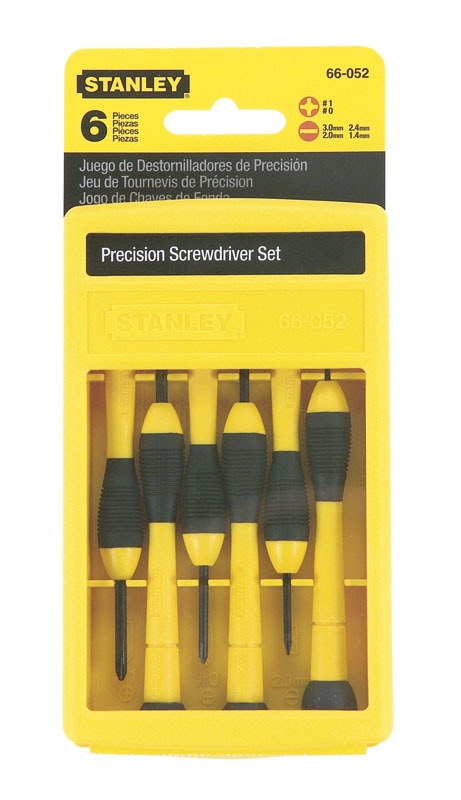 Stanley Tools 6-Piece Precision Screwdriver Set Black/Yellow 