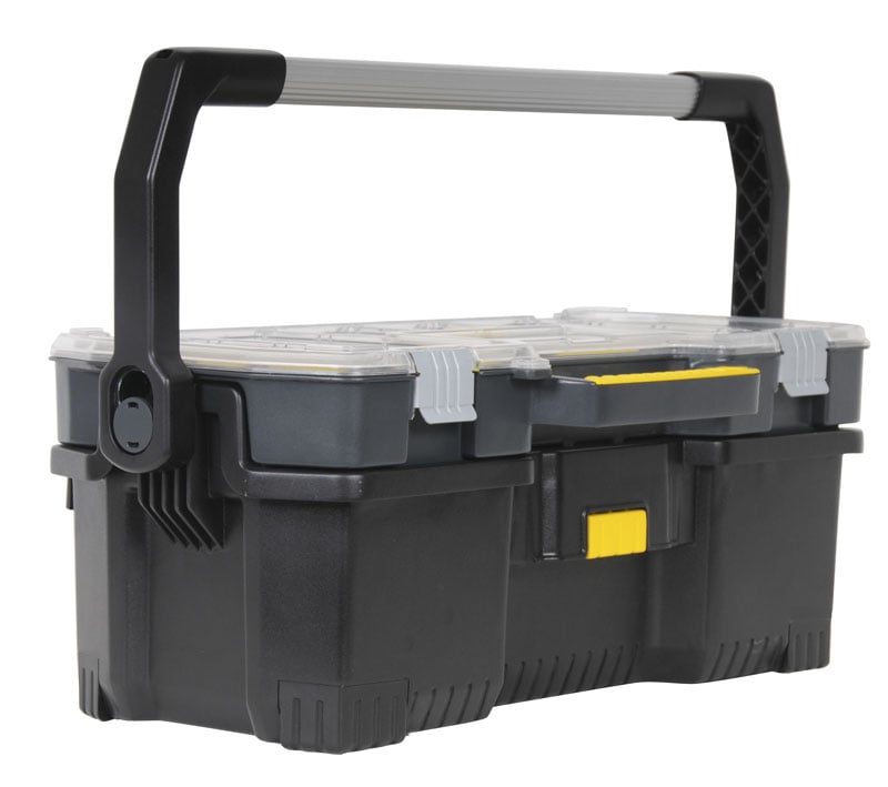 STANLEY STA197514  24" TOOLBOX WITH TOTE TRAY ORGANIZER WITH 2 LARGE LATCHES 